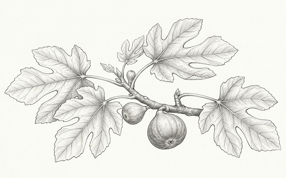Dibuix naturalista d'una figuera